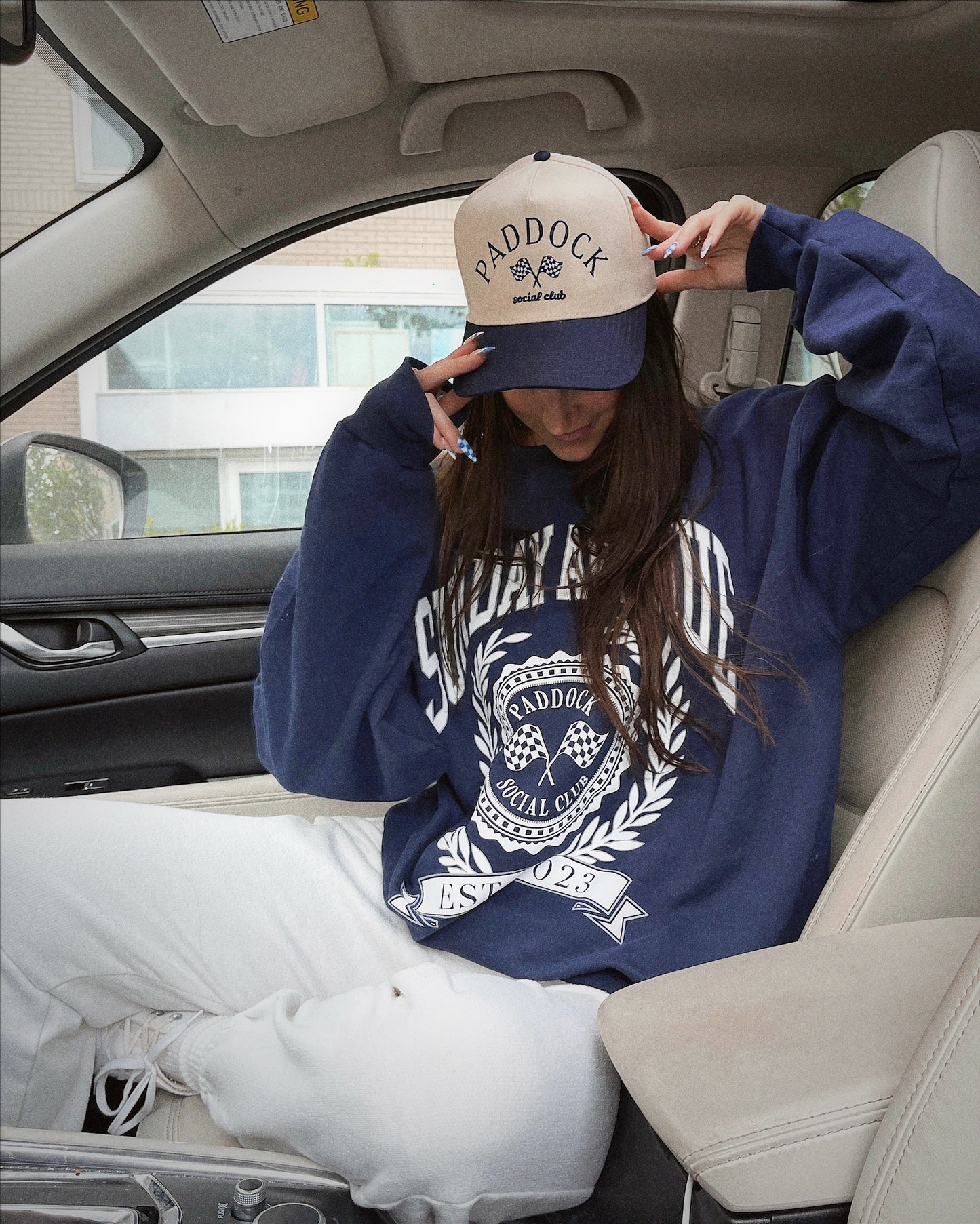 Sunday Avenue x Paddock Social Club Crewneck - Navy