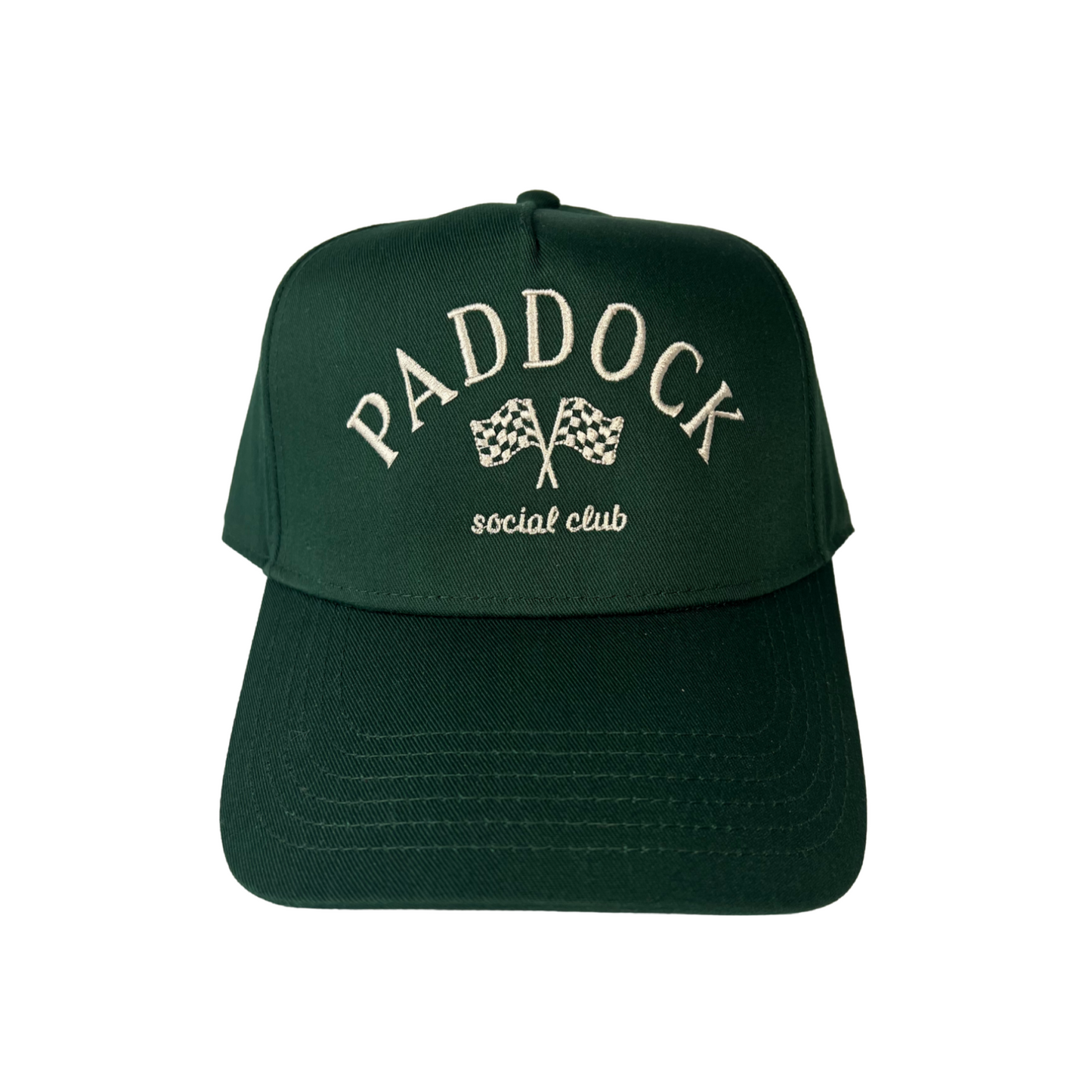 Paddock Social Club Hat - Green + Tan