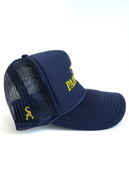 Meet Me in the Paddock Trucker Hat - Navy & Yellow