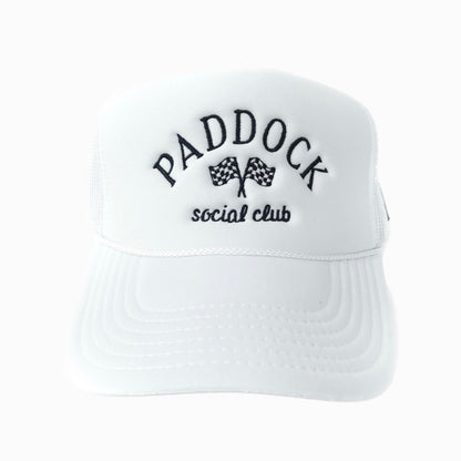 Paddock Social Club Trucker Hat - White