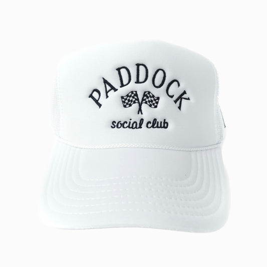 Paddock Social Club Trucker Hat - White