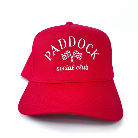 Paddock Social Club Hat - Red + White