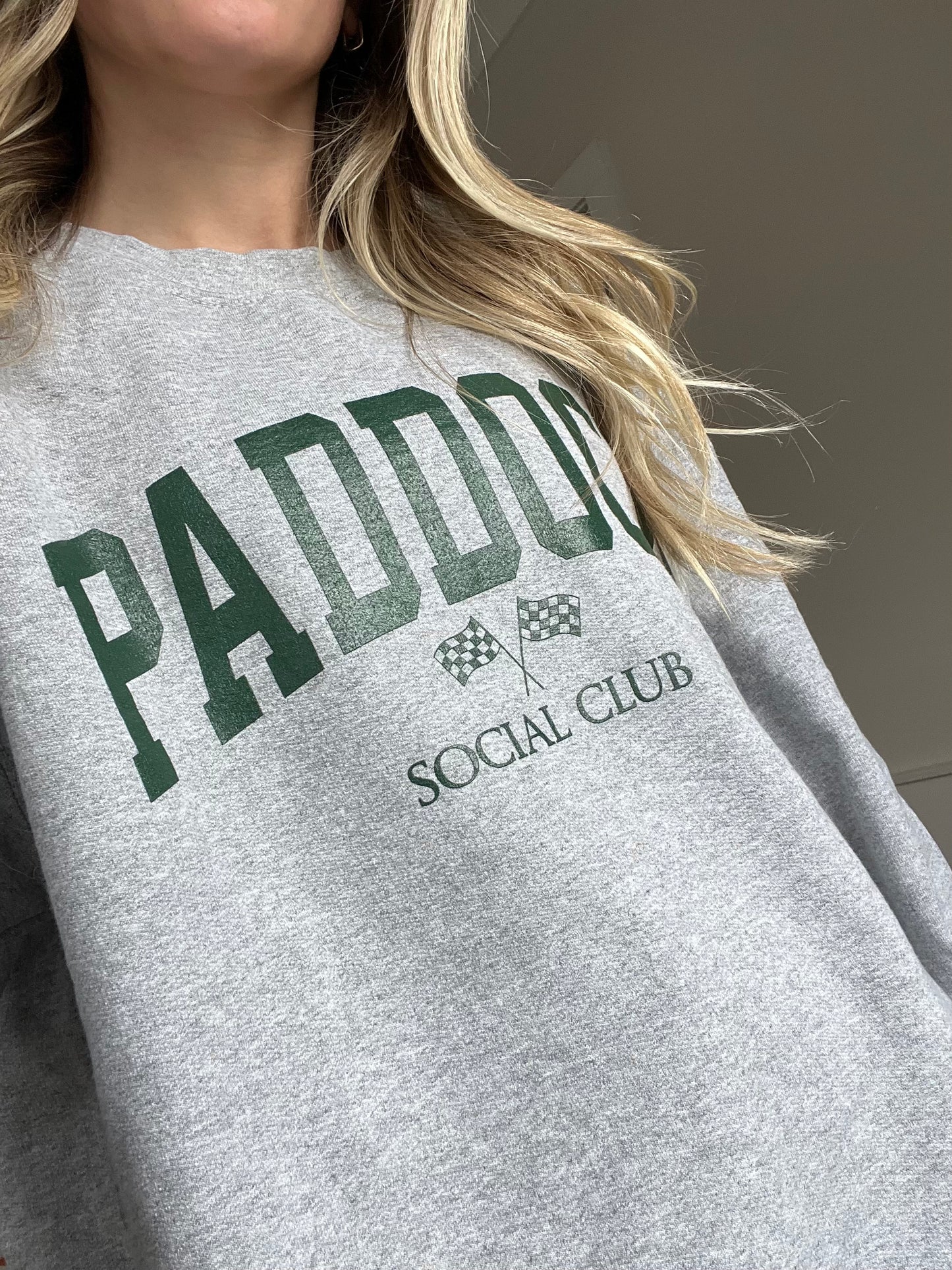 Paddock Social Club Crewneck - Grey & Green