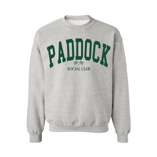 Paddock Social Club Crewneck - Grey & Green